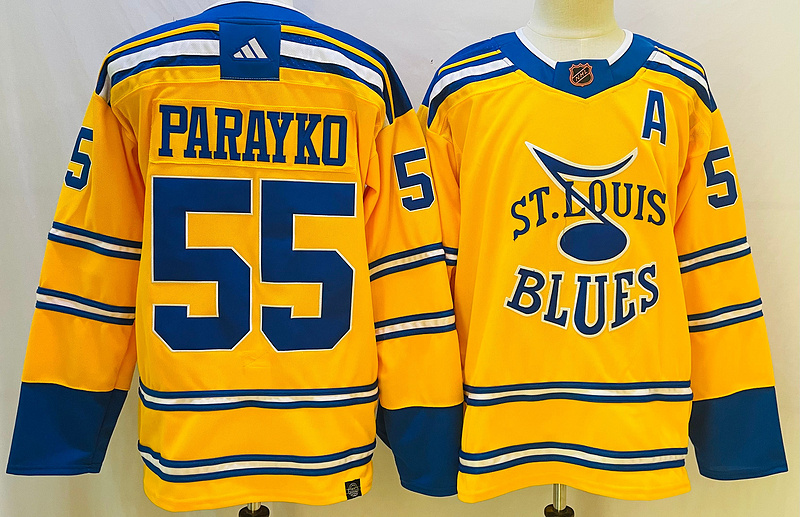 Men's St. Louis Blues Colton Parayko #55 Yellow jersey